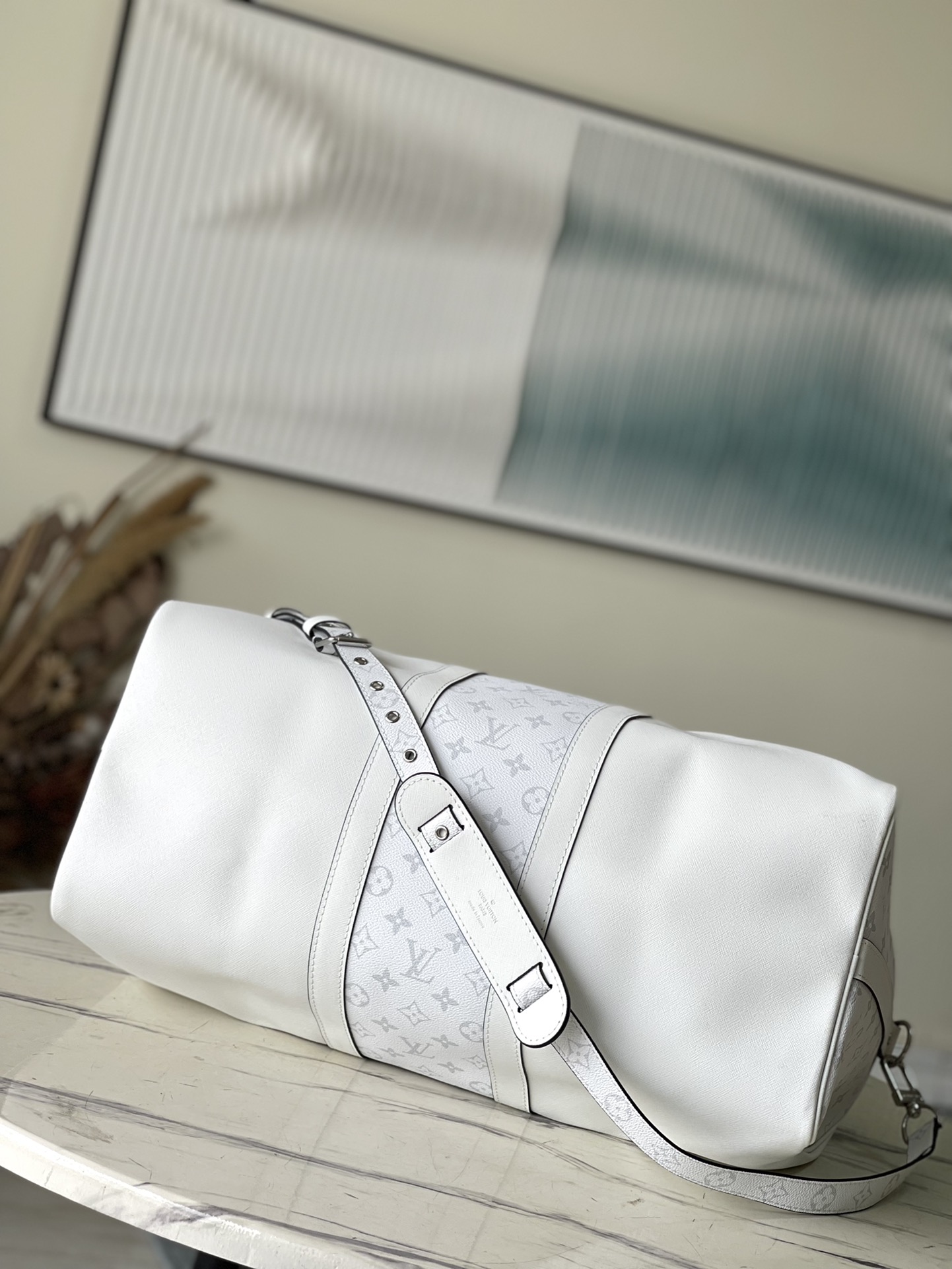 Bagsaaa L0vis Vvtt0n Keepall Bandoulière 50 Optic White - 50 x 29 x 23 cm