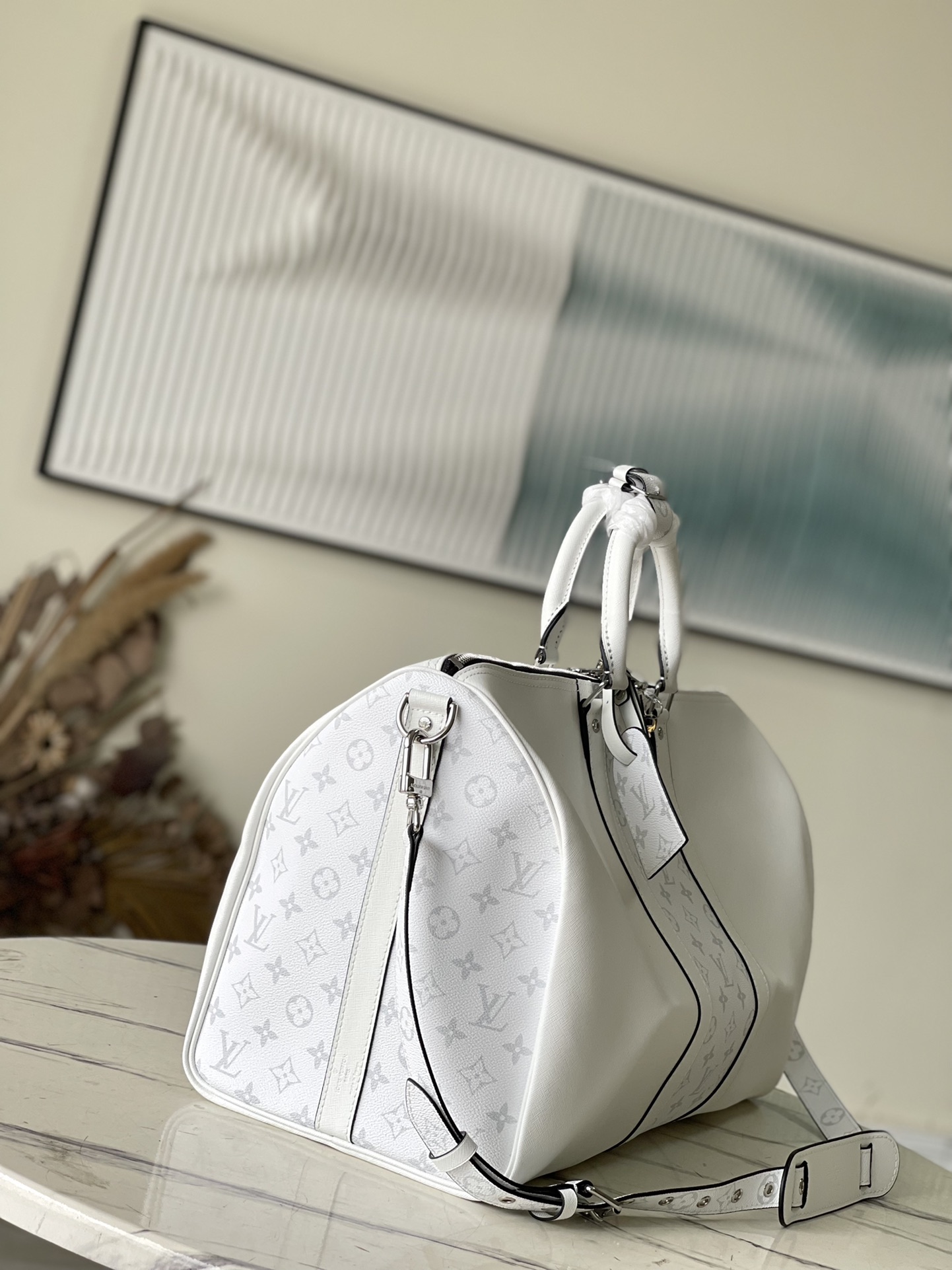 Bagsaaa L0vis Vvtt0n Keepall Bandoulière 50 Optic White - 50 x 29 x 23 cm