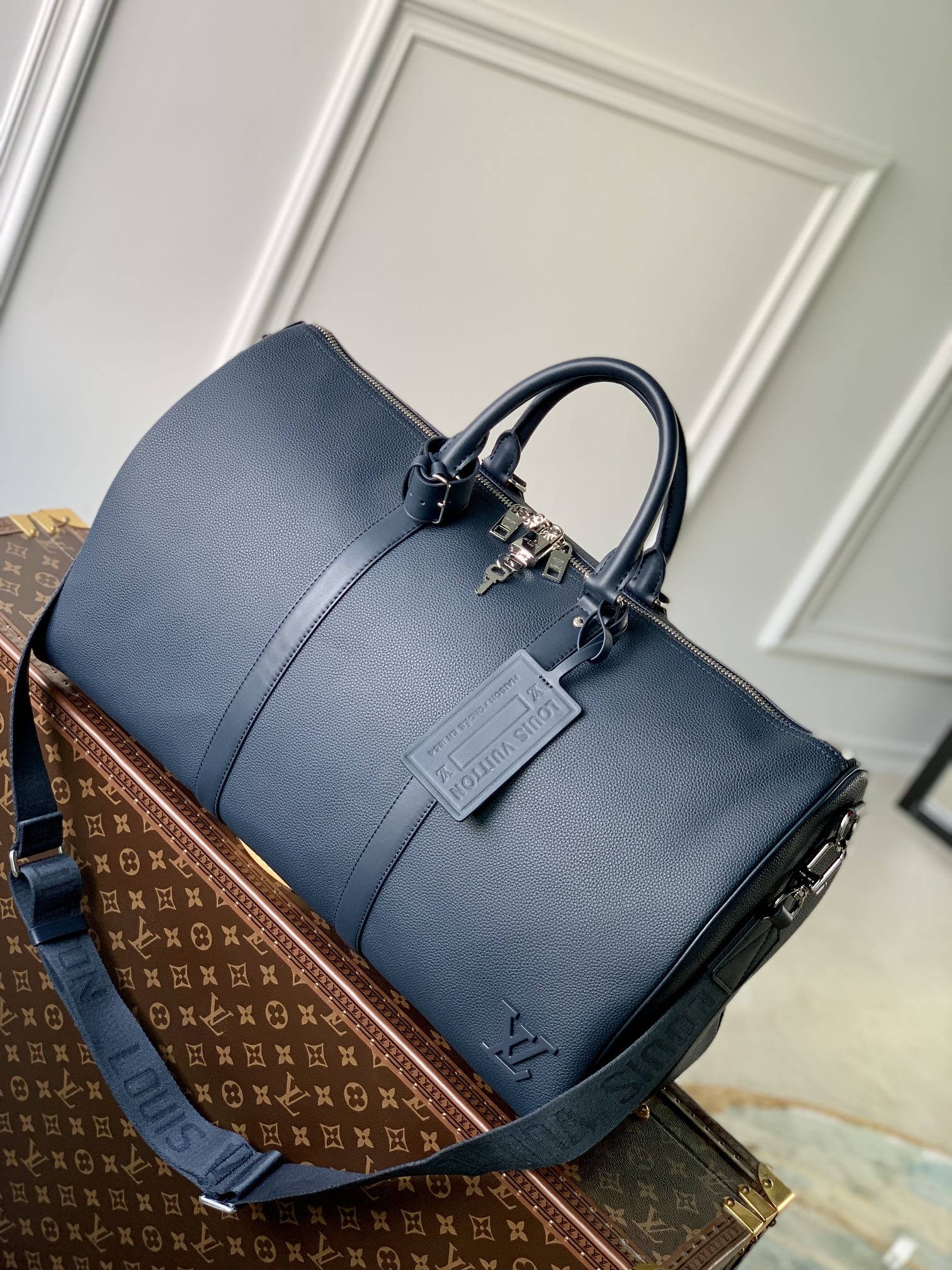 Bagsaaa L0vis Vvtt0n Keepall Bandoulière 50 Aerogram Dark Blue - 50 x 29 x 23 cm 