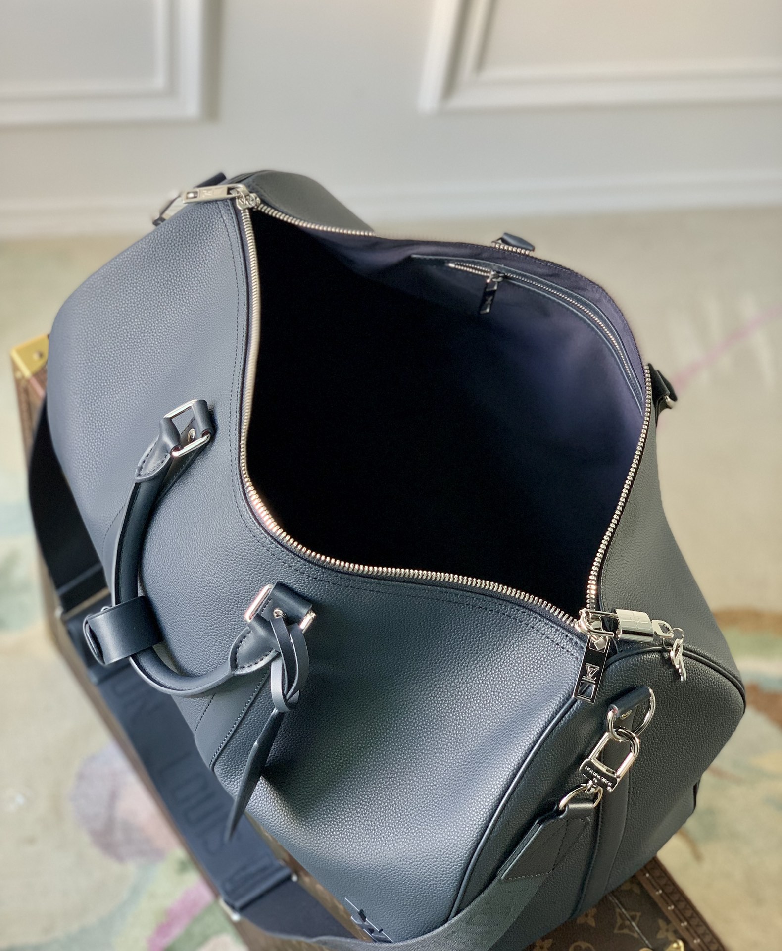 Bagsaaa L0vis Vvtt0n Keepall Bandoulière 50 Aerogram Dark Blue - 50 x 29 x 23 cm