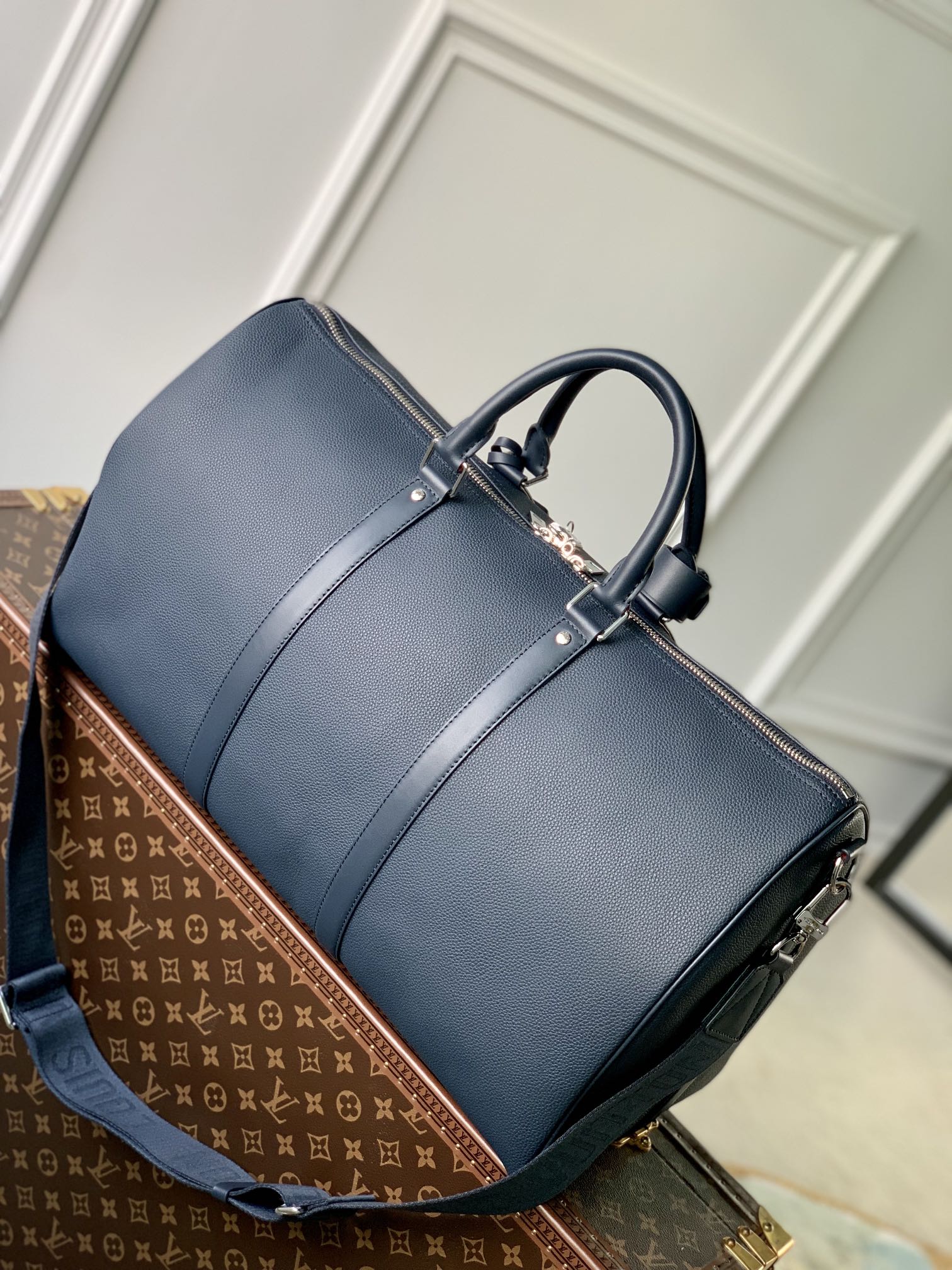 Bagsaaa L0vis Vvtt0n Keepall Bandoulière 50 Aerogram Dark Blue - 50 x 29 x 23 cm