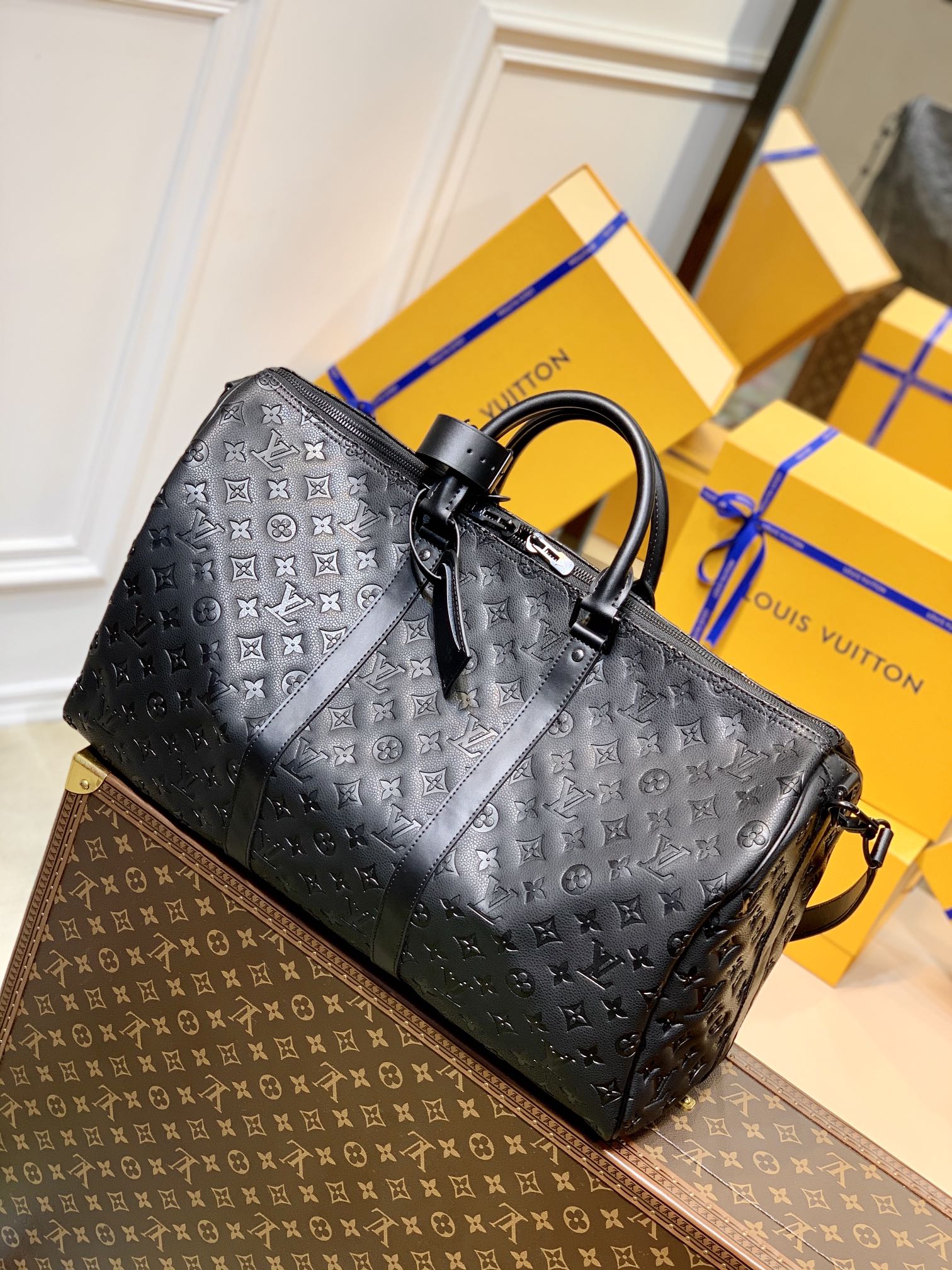 Bagsaaa L0vis Vvtt0n Keepall Monogram Black - 50 x 29 x 23 cm