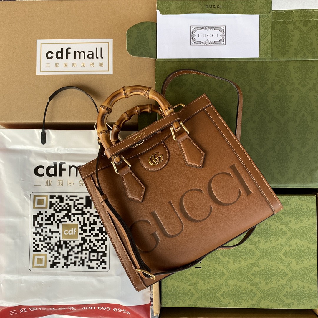 Bagsaaa Gvc*1 Diana Small Tote Brown Leather - W27cm x H24cm x D11cm