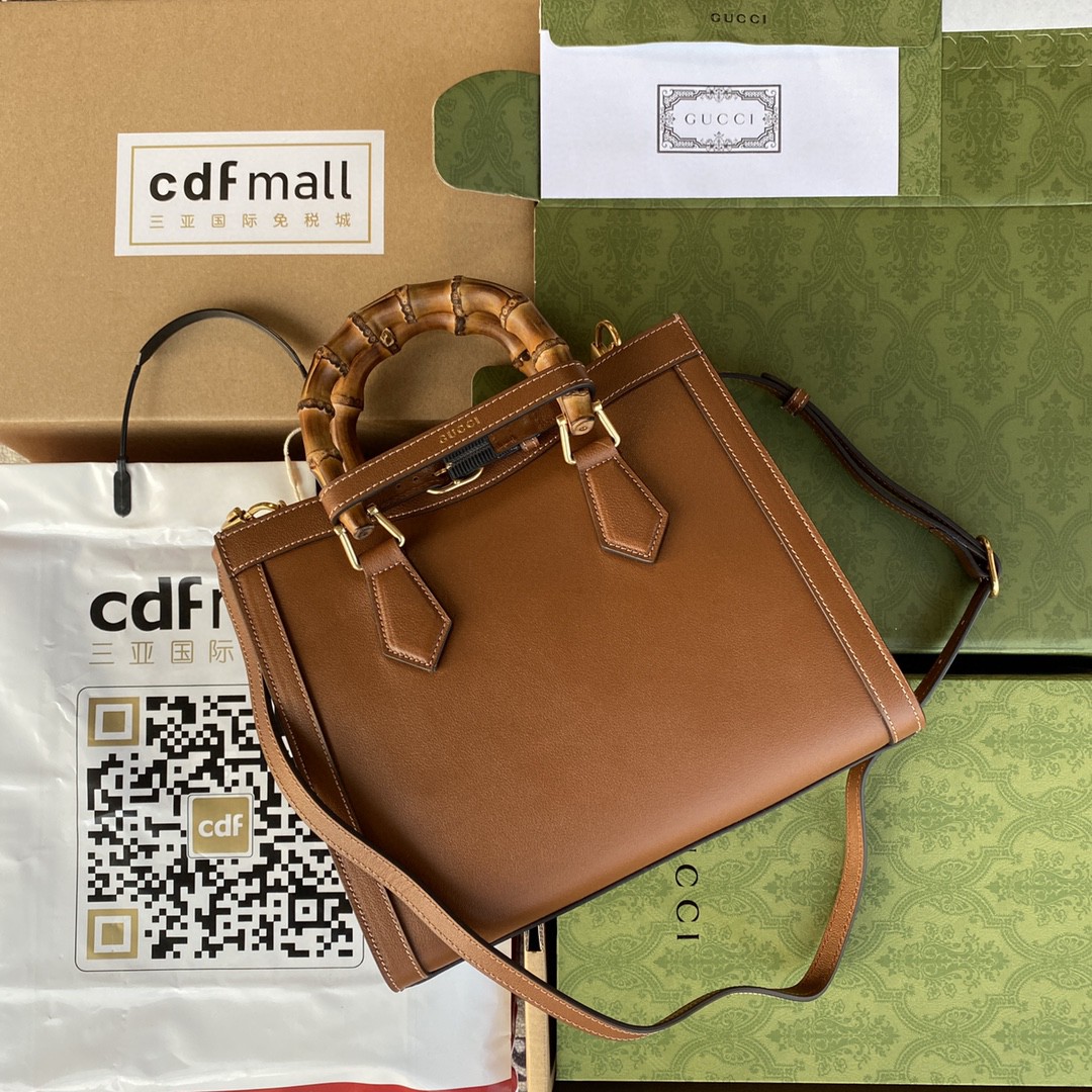 Bagsaaa Gvc*1 Diana Small Tote Brown Leather - W27cm x H24cm x D11cm