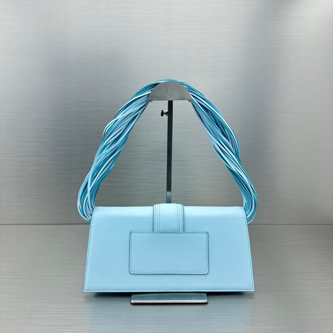 Bagsaaa Jacquemus Le Bambino long Ficiu shoulder light blue bag - 26x14cm