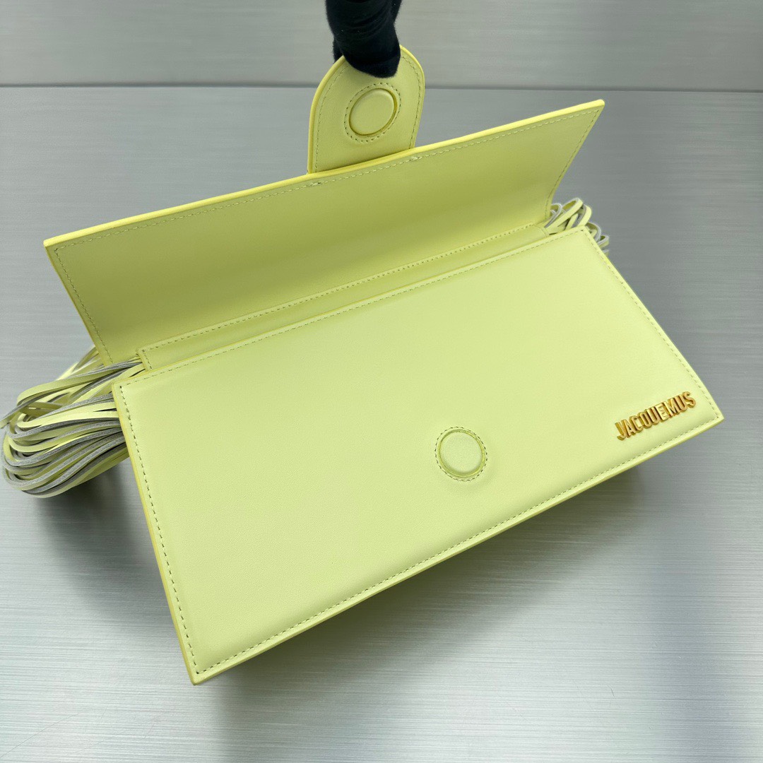 Bagsaaa Jacquemus Le Bambino long Ficiu shoulder yellow bag - 26x14cm