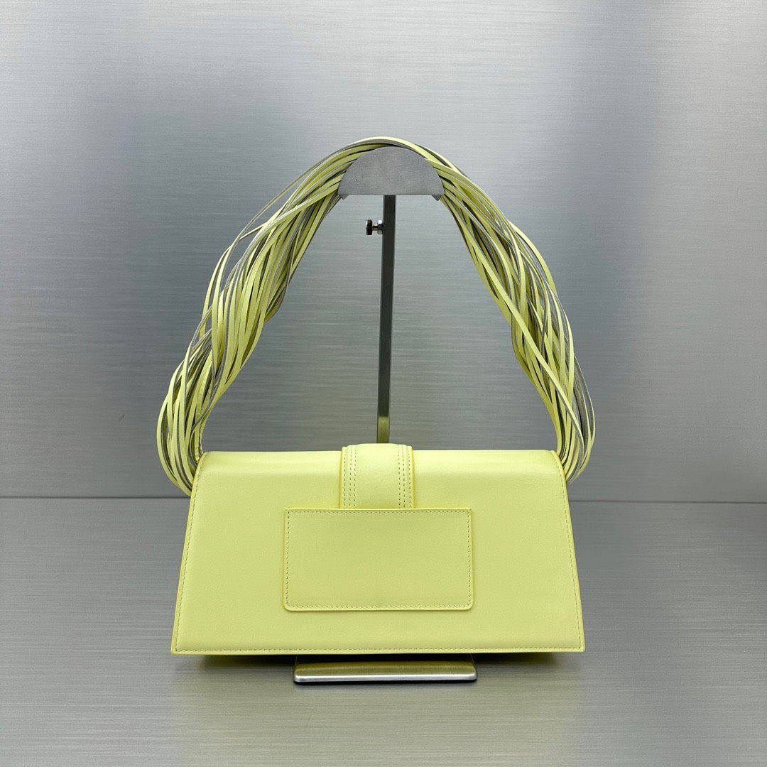Bagsaaa Jacquemus Le Bambino long Ficiu shoulder yellow bag - 26x14cm
