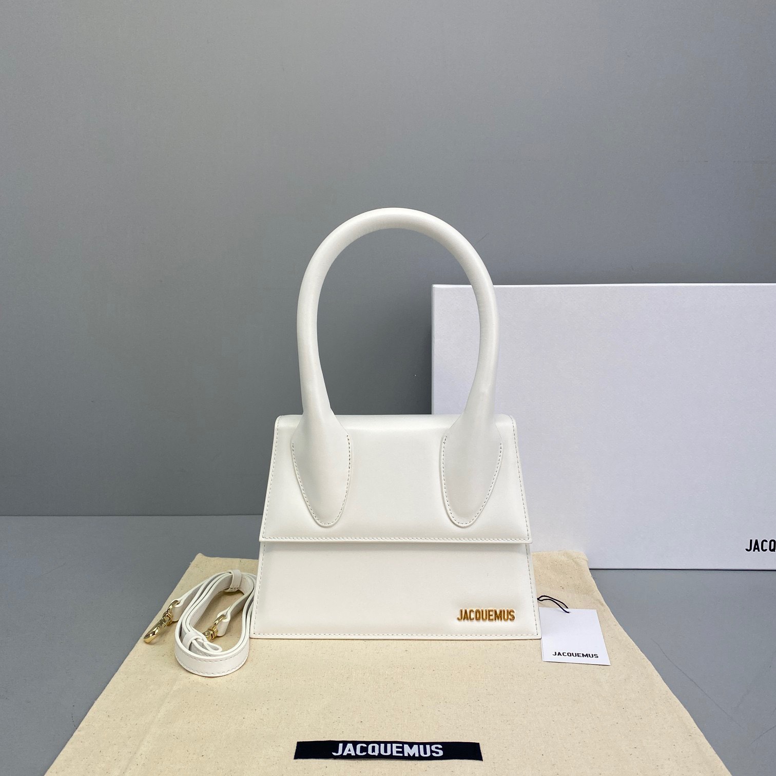 Bagsaaa Jacquemus Le Grand Chiquito White Leather - 22x18cm