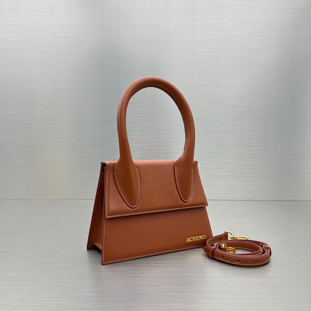Bagsaaa Jacquemus Le Grand Chiquito Brown Leather - 22x18cm