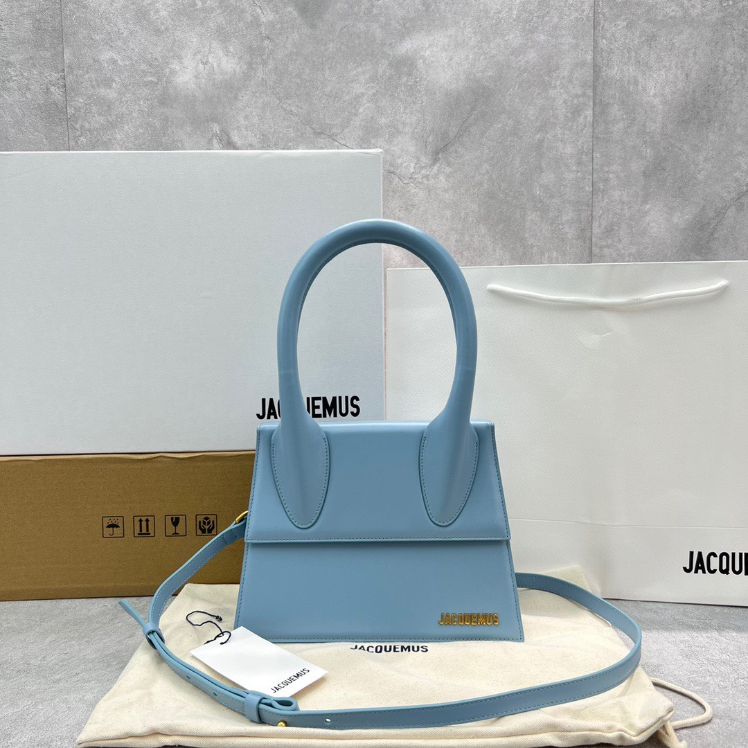 Bagsaaa Jacquemus Le Grand Chiquito Light Blue Leather - 22x18cm