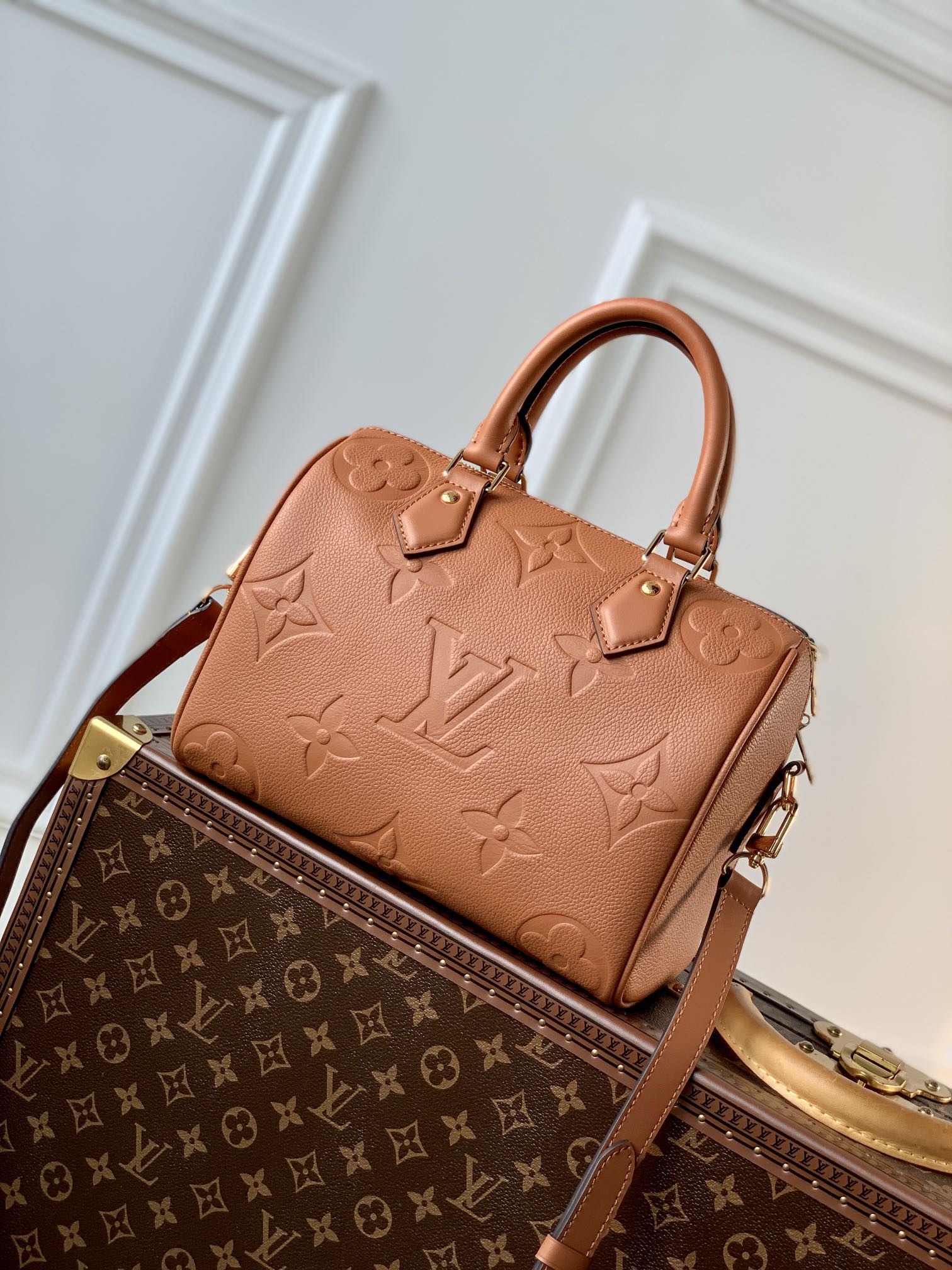 Bagsaaa L0vis Vvtt0n Speedy Bandoulière 25 Cognac - 25 x 19 x 15 cm
