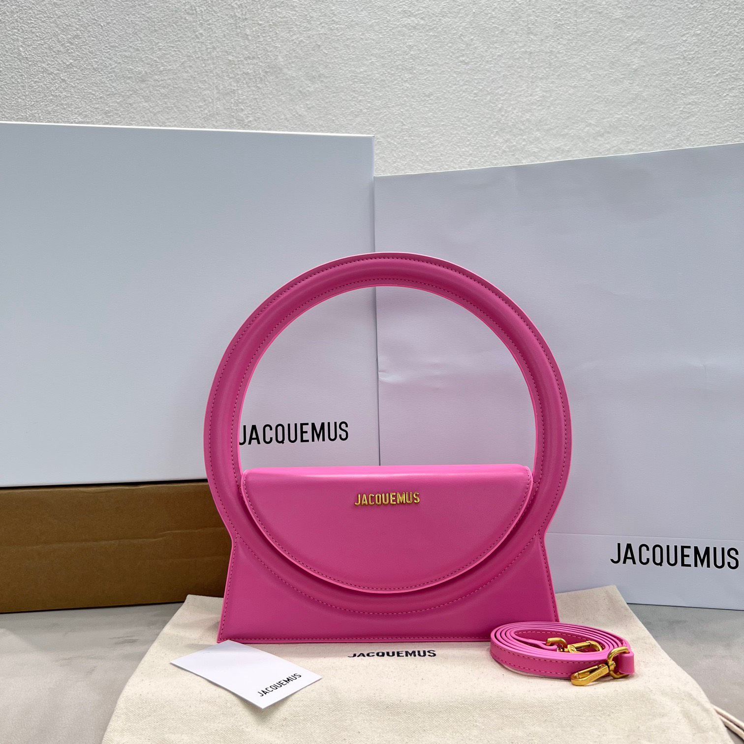 Bagsaaa Jacquemus Le Sac Rond Cirlce Bag Pink - 26 x 12.5 cm