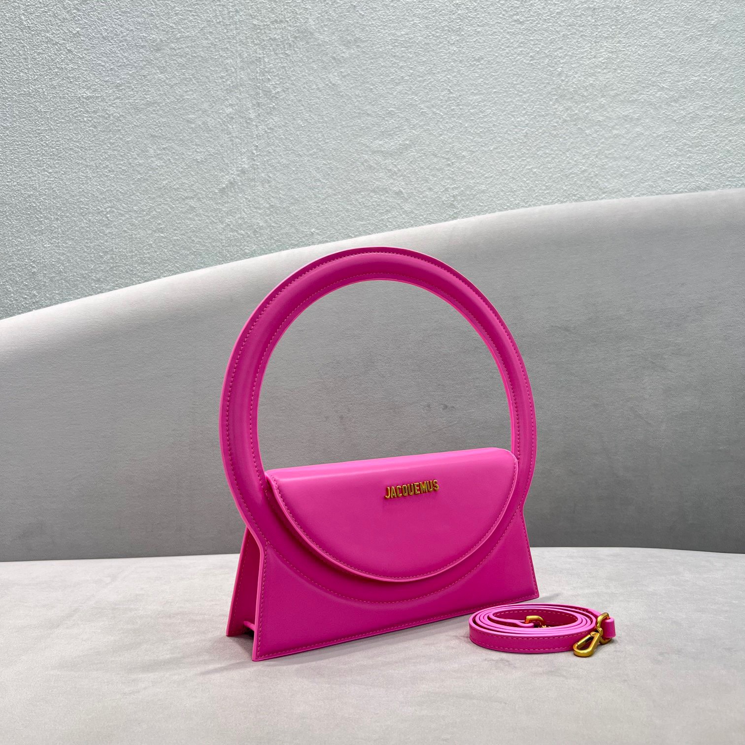 Bagsaaa Jacquemus Le Sac Rond Cirlce Bag Pink - 26 x 12.5 cm