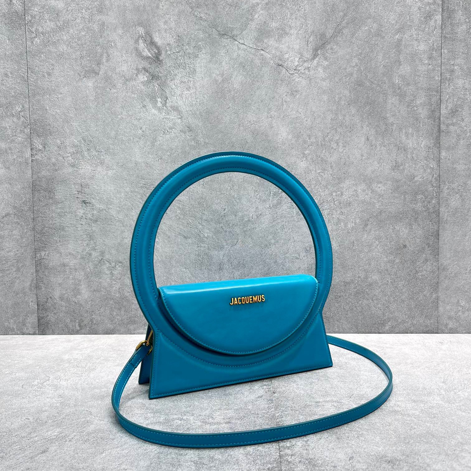 Bagsaaa Jacquemus Le Sac Rond Cirlce Bag Blue - 26 x 12.5 cm