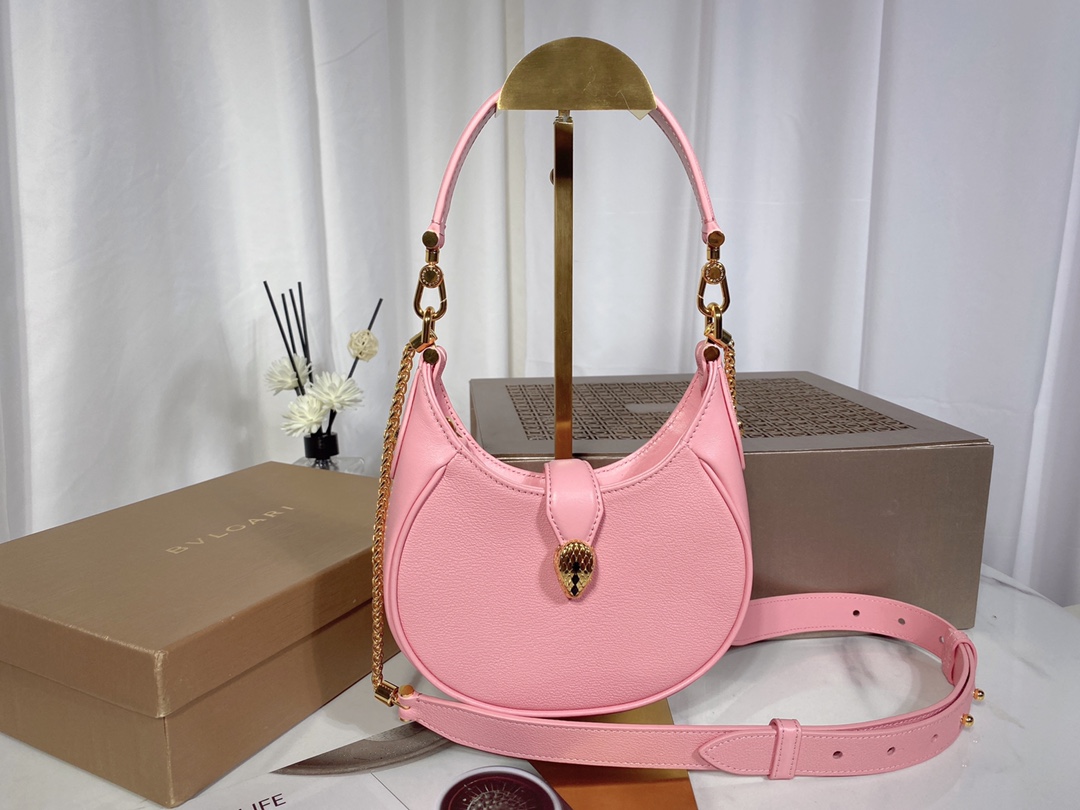 BAGSAAA Bv1g*ai SERPENTI ELLIPSE CROSSBODY PINK BAG - 19.5 x 20 x 4.5 cm