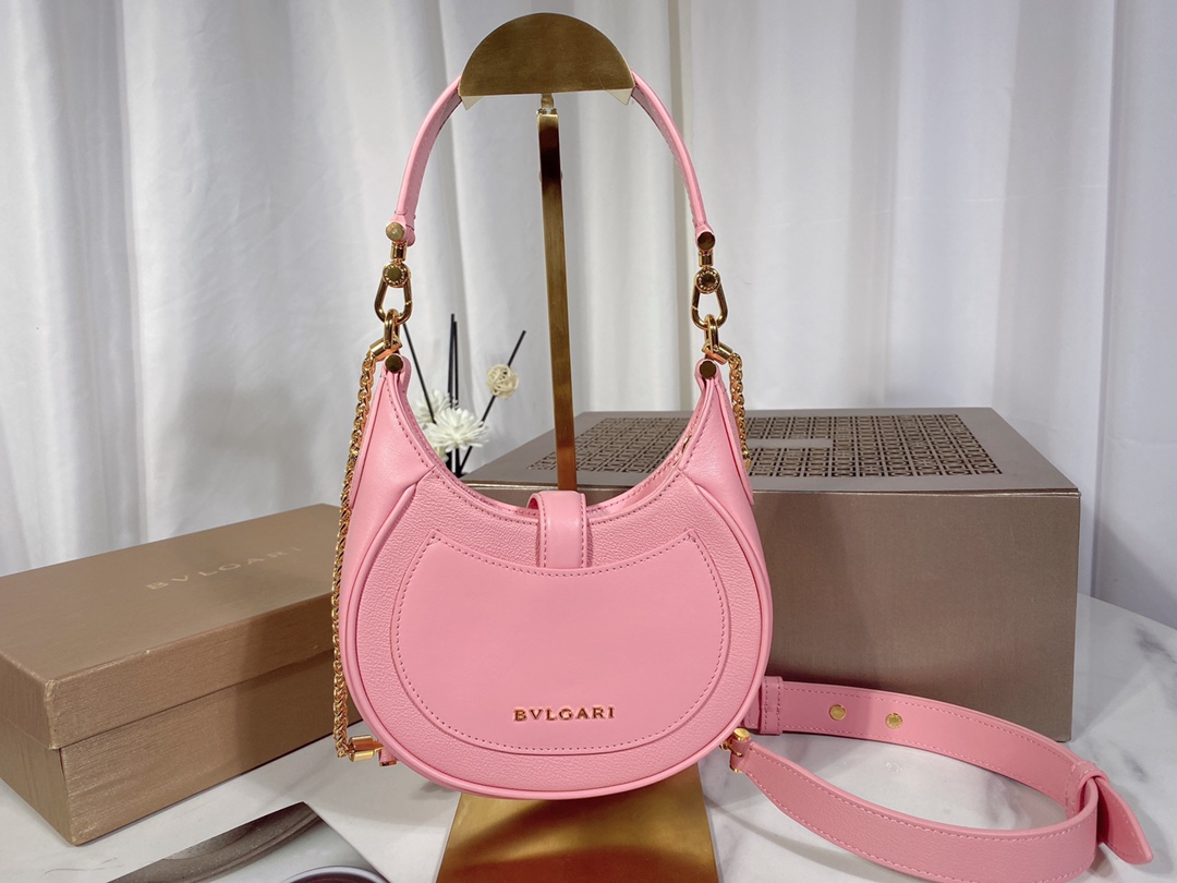 BAGSAAA Bv1g*ai SERPENTI ELLIPSE CROSSBODY PINK BAG - 19.5 x 20 x 4.5 cm