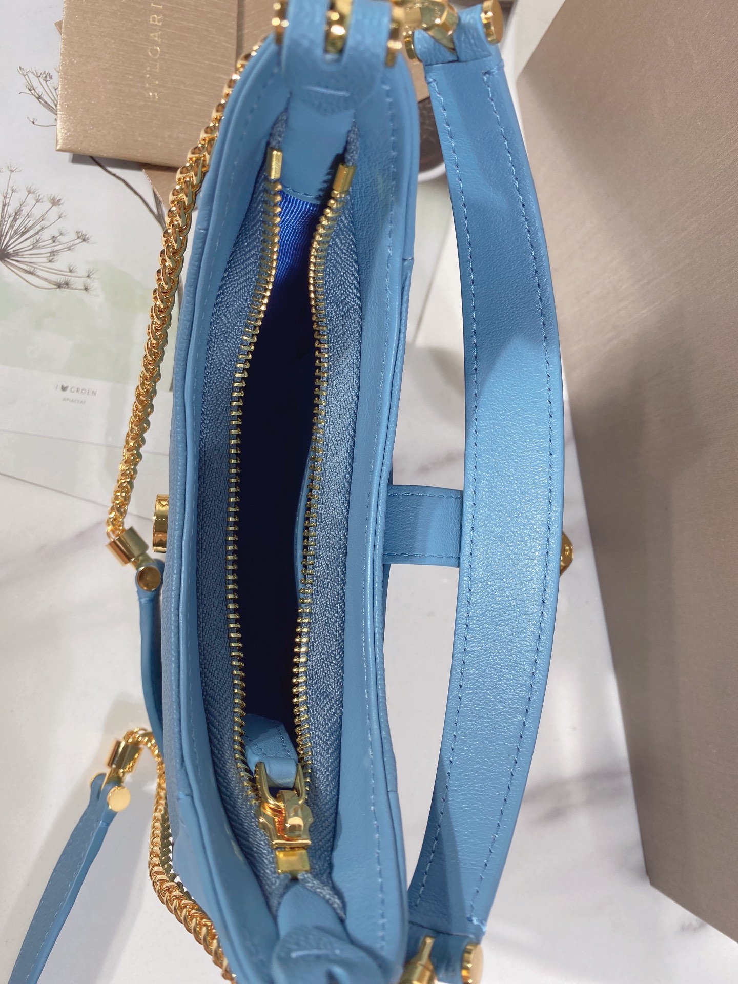 BAGSAAA Bv1g*ai SERPENTI ELLIPSE CROSSBODY BLUE BAG - 19.5 x 20 x 4.5 CM