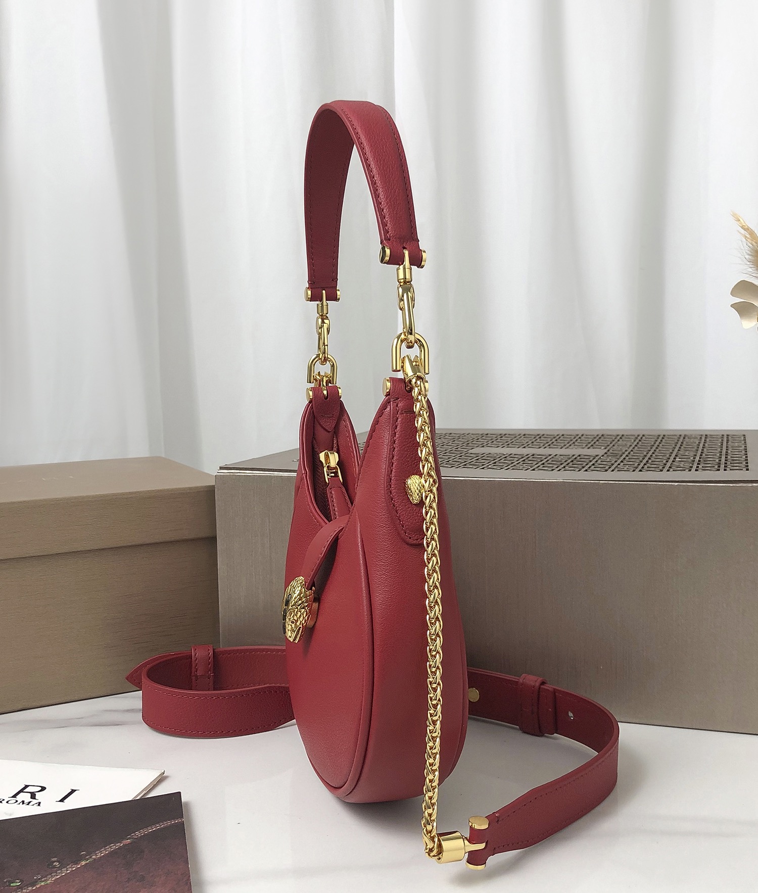 BAGSAAA Bv1g*ai SERPENTI ELLIPSE CROSSBODY RED BAG - 19.5 x 20 x 4.5 cm