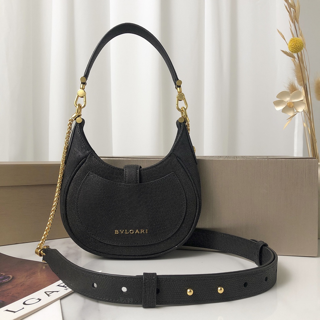 BAGSAAA Bv1g*ai SERPENTI ELLIPSE CROSSBODY BLACK BAG - 19.5 x 20 x 4.5 cm