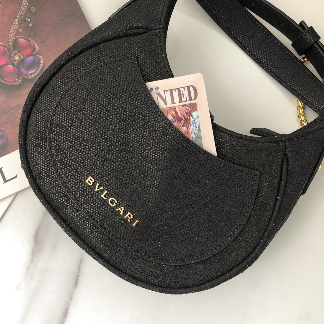 BAGSAAA Bv1g*ai SERPENTI ELLIPSE CROSSBODY BLACK BAG - 19.5 x 20 x 4.5 cm