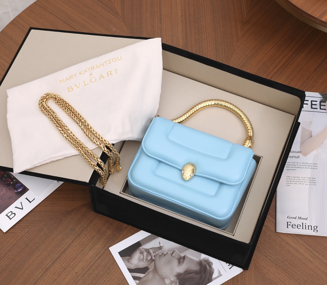 Bagsaaa Bv1g*ai x Mary Katrantzou Serpenti Blue - 19.2 X 15 X 6cm