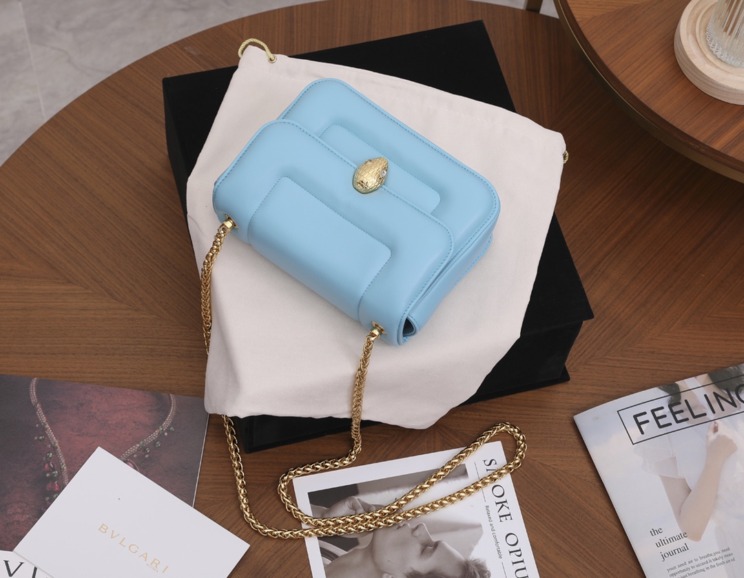 Bagsaaa Bv1g*ai x Mary Katrantzou Serpenti Blue - 19.2 X 15 X 6cm