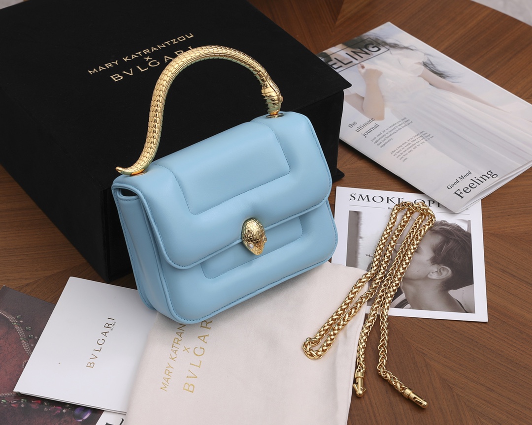 Bagsaaa Bv1g*ai x Mary Katrantzou Serpenti Blue - 19.2 X 15 X 6cm
