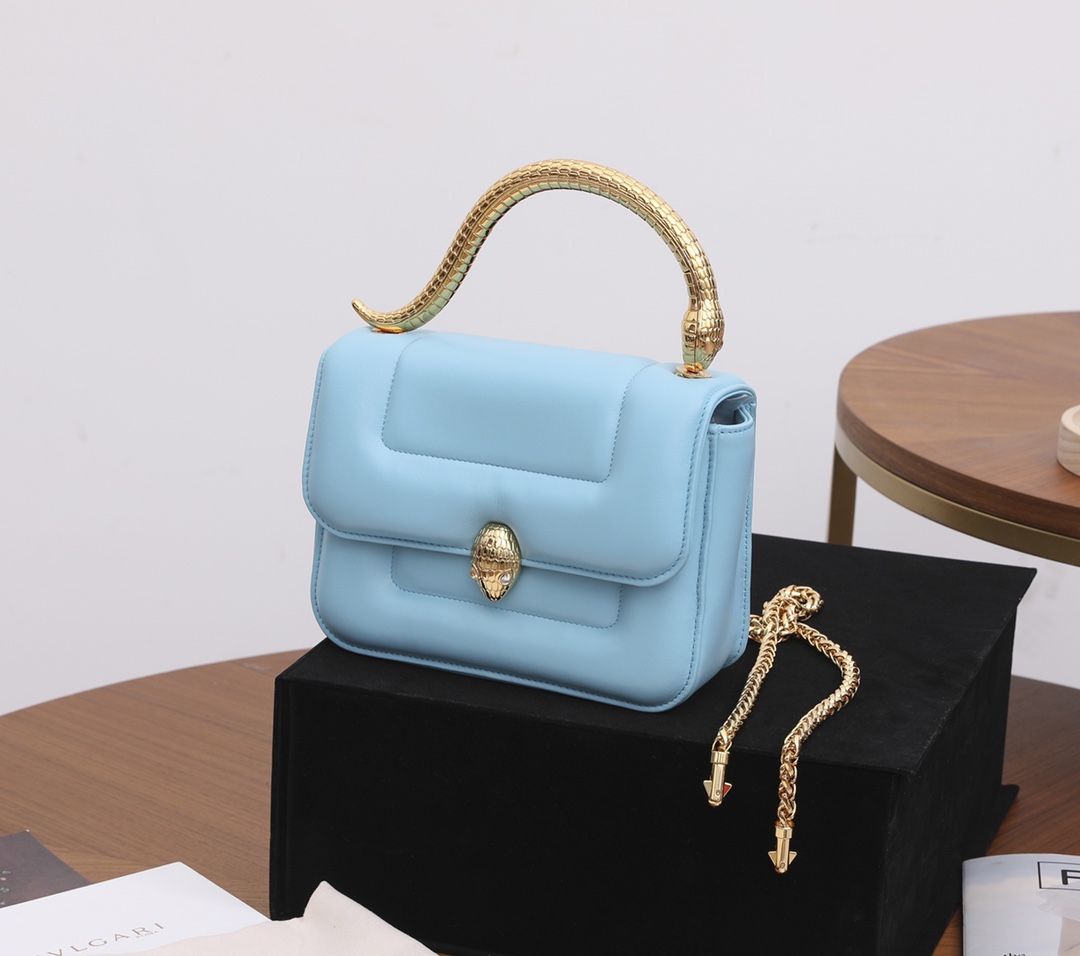 Bagsaaa Bv1g*ai x Mary Katrantzou Serpenti Blue - 19.2 X 15 X 6cm