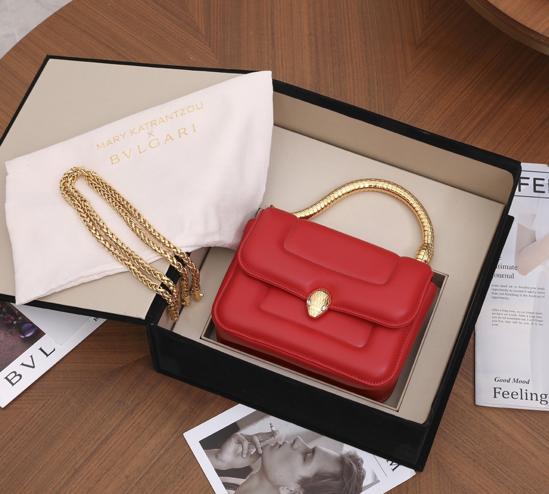 Bagsaaa Bv1g*ai x Mary Katrantzou Serpenti Red - 19.2 X 15 X 6cm