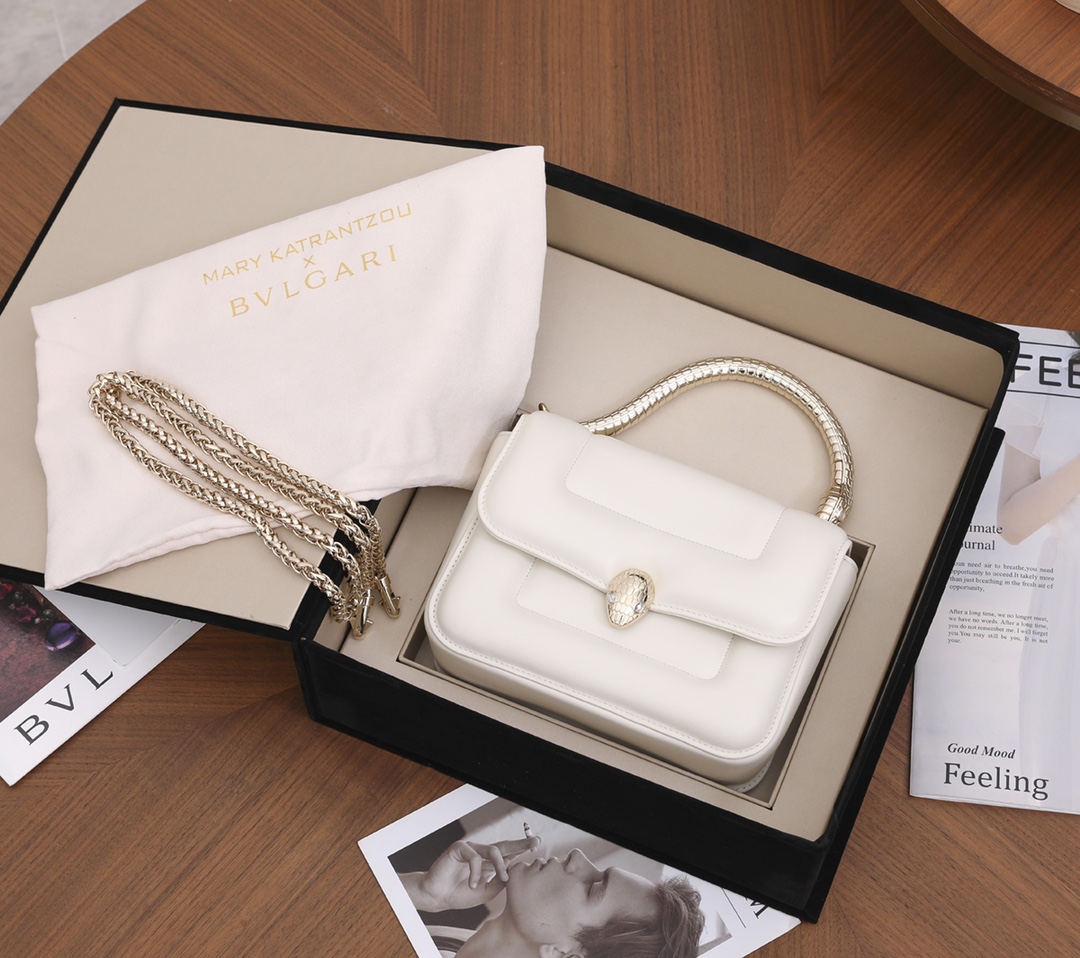 Bagsaaa Bv1g*ai x Mary Katrantzou Serpenti White - 19.2 X 15 X 6cm