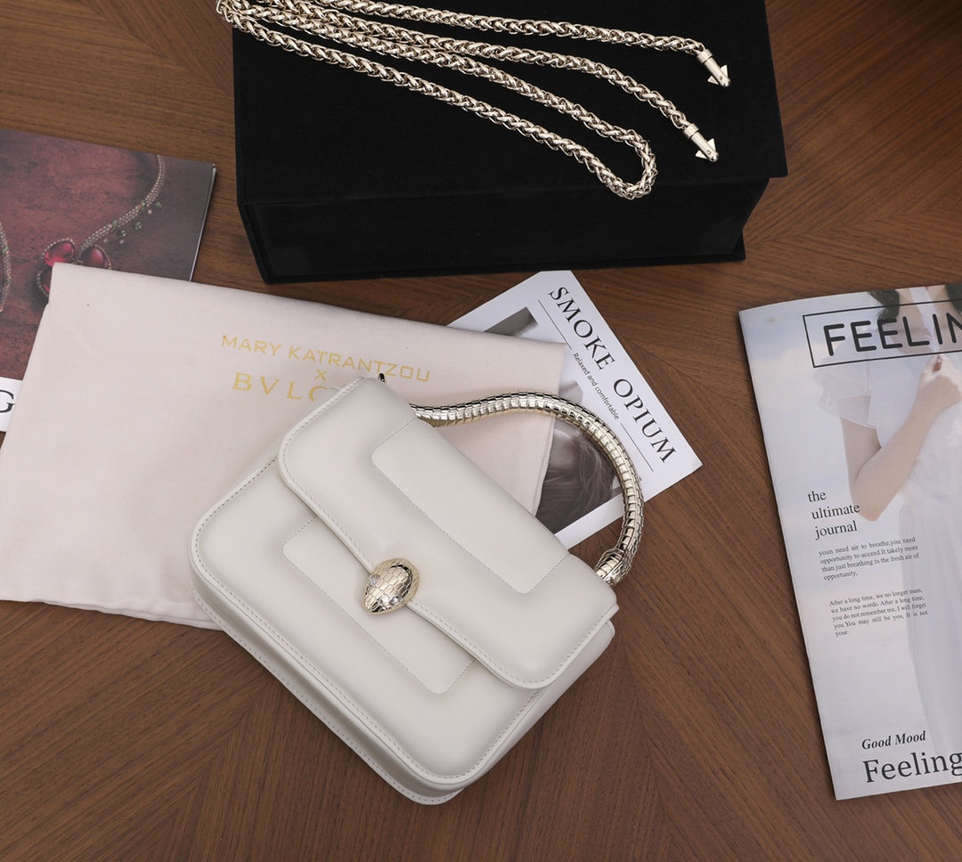 Bagsaaa Bv1g*ai x Mary Katrantzou Serpenti White - 19.2 X 15 X 6cm