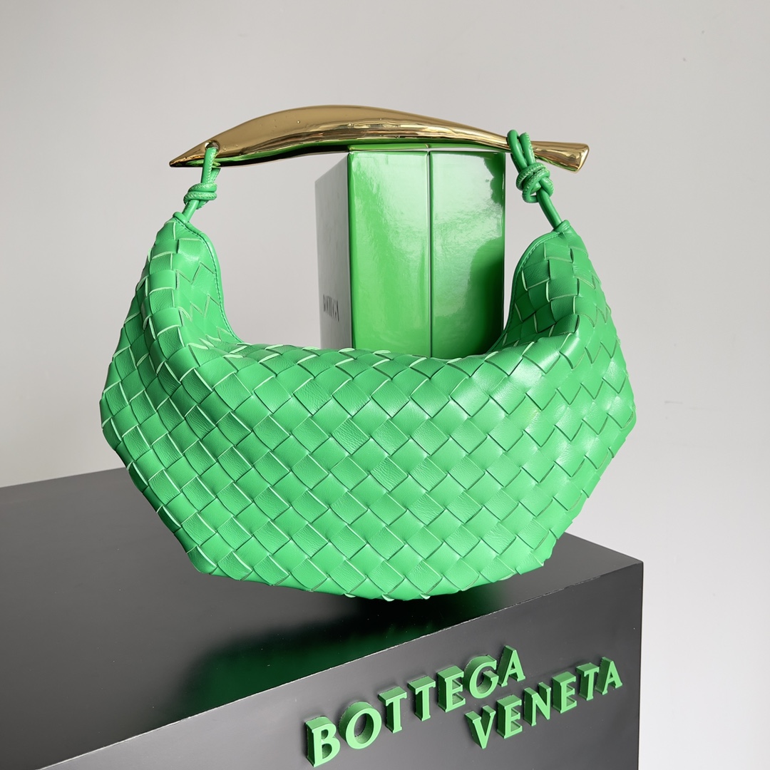 Bagsaaa B0tt*ga Ven*ta Sardine Top Handle Green Bag - 36*3*24cm