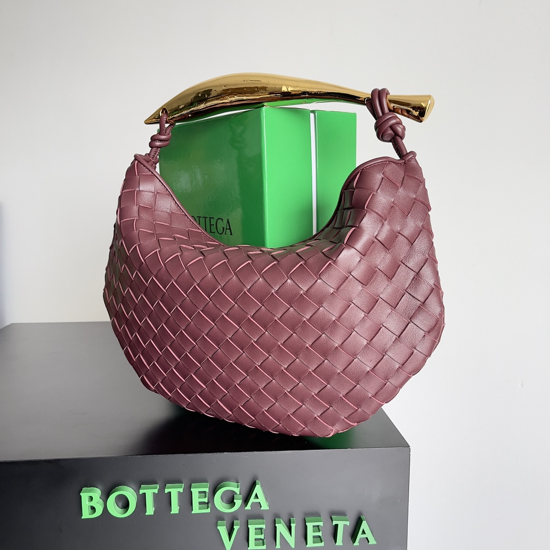 Bagsaaa B0tt*ga Ven*ta Sardine Top Handle Burgundy Bag - 36*3*24cm