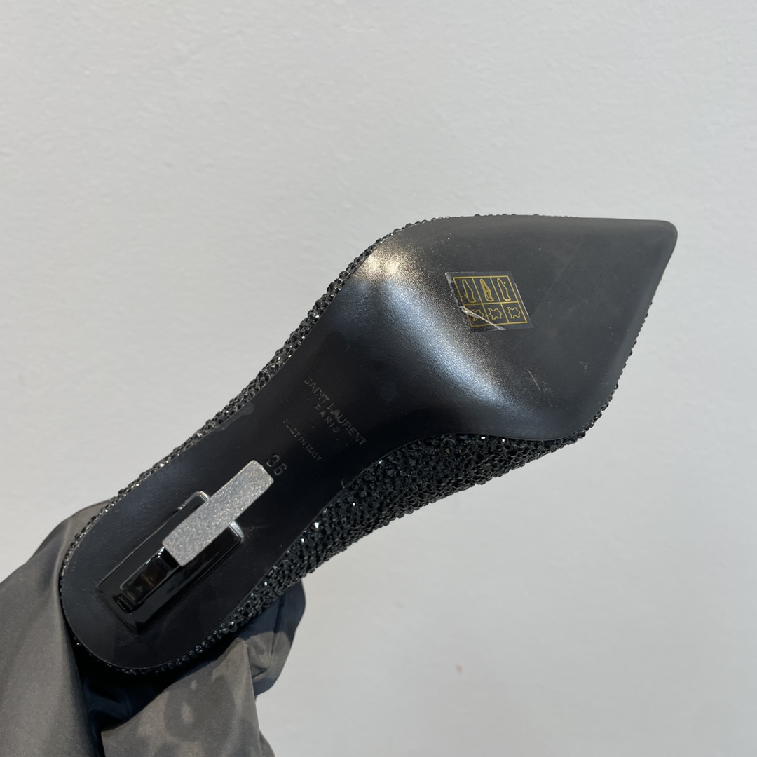 Bagsaaa Y51 Opyum 110 Black Glitter Pumps