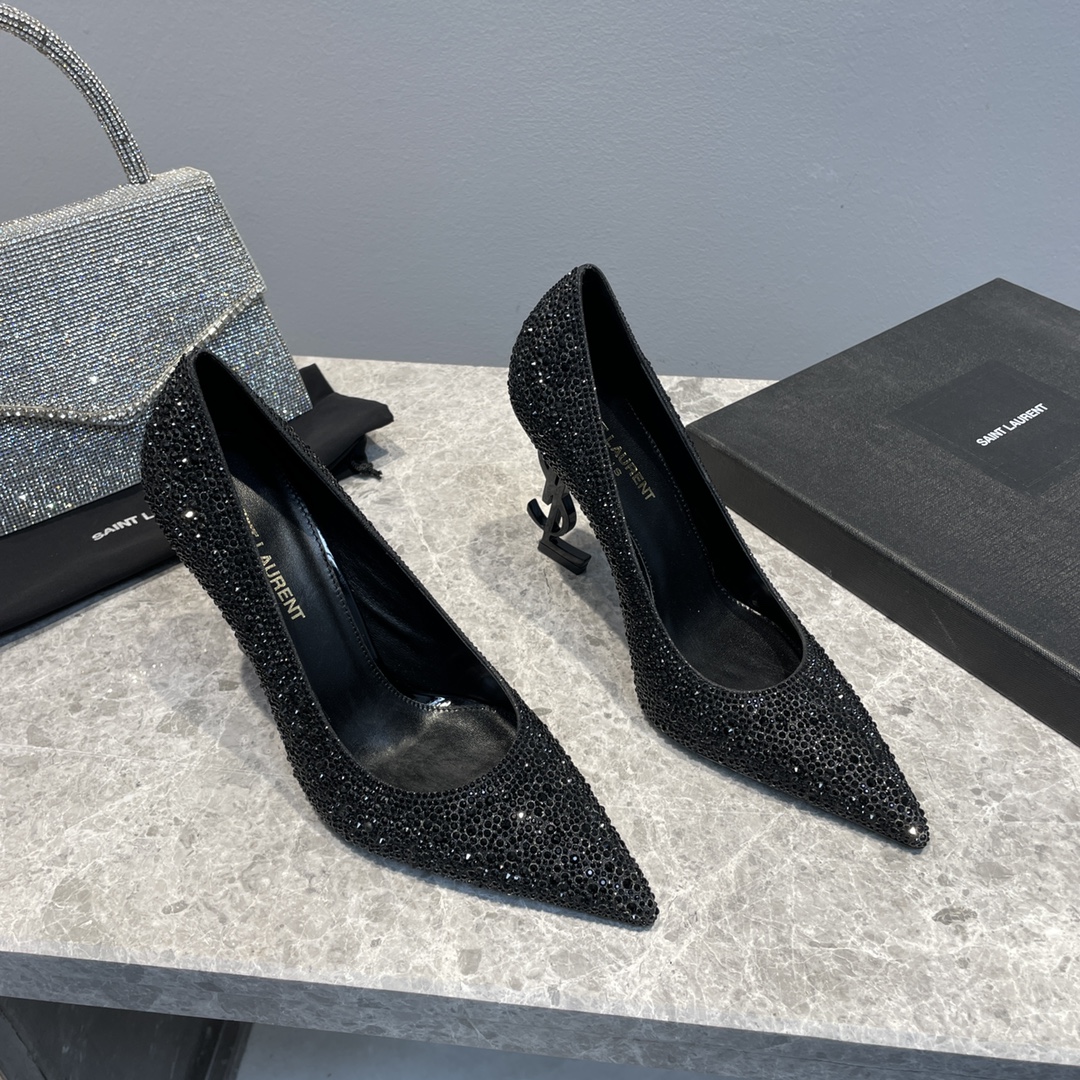 Bagsaaa Y51 Opyum 110 Black Glitter Pumps