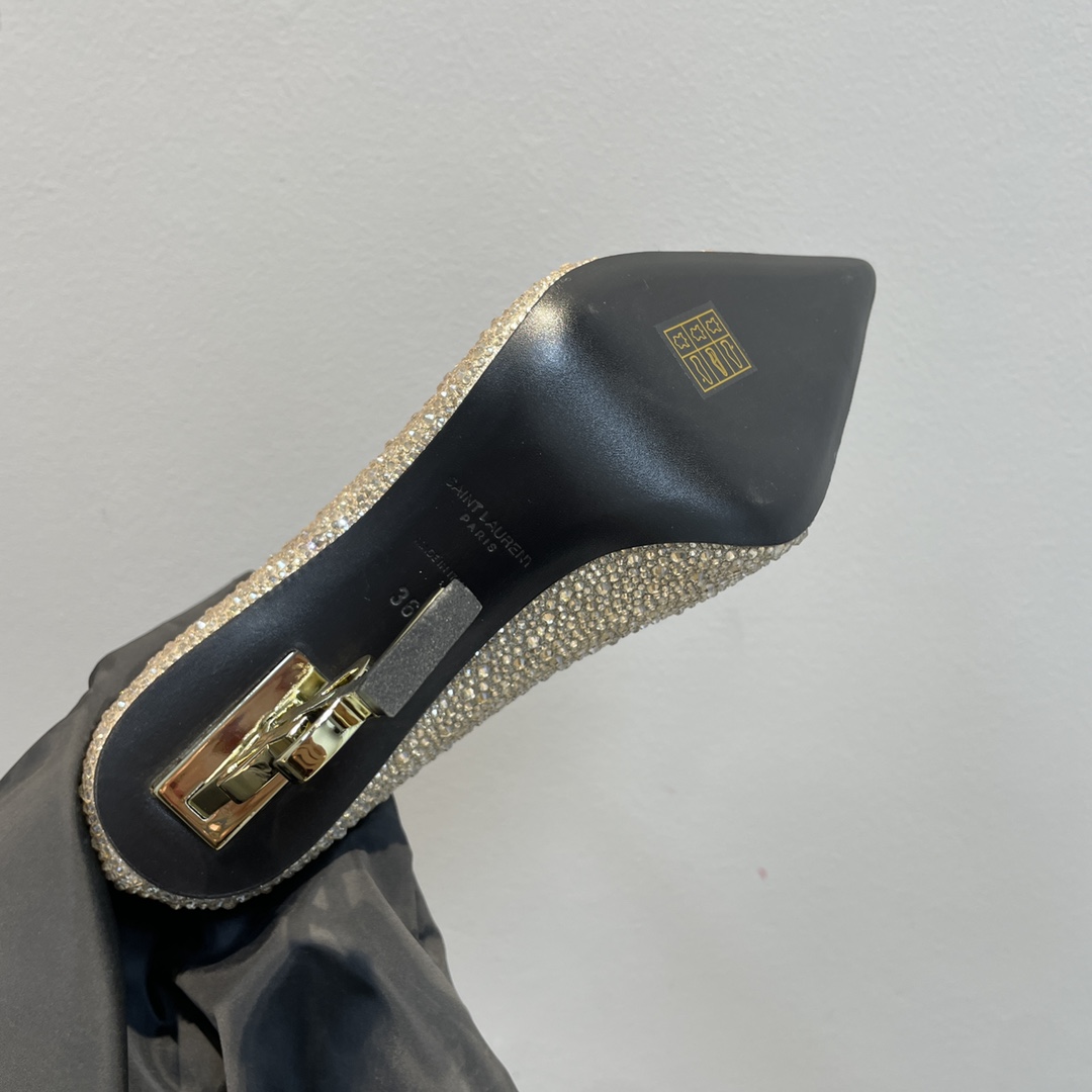 Bagsaaa Y51 Opyum 110 Gold Glitter Pumps