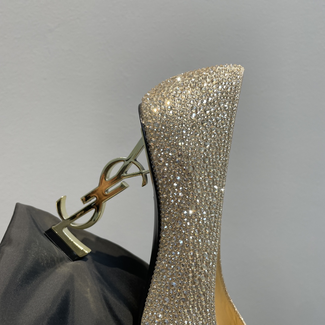 Bagsaaa Y51 Opyum 110 Gold Glitter Pumps