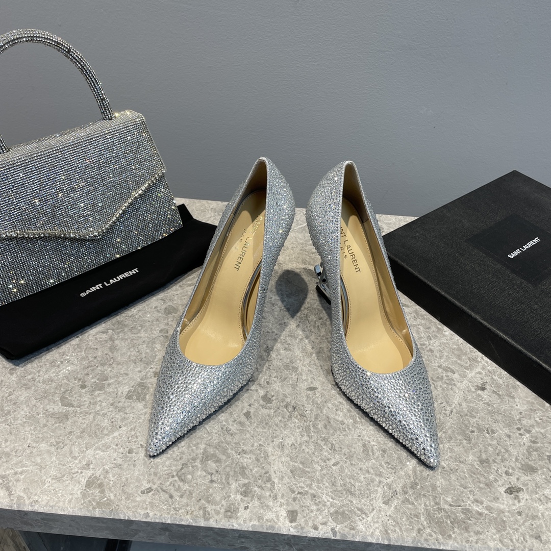 Bagsaaa Y51 Opyum 110 Silver Glitter Pumps