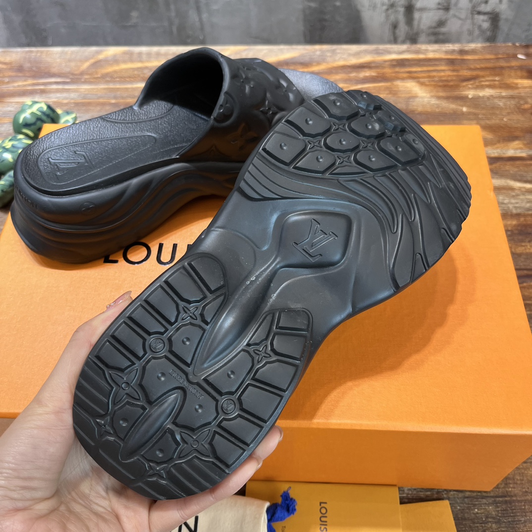 Bagsaaa L0vis Vvtt0n Pool 55 Flat Comfort Mule Black