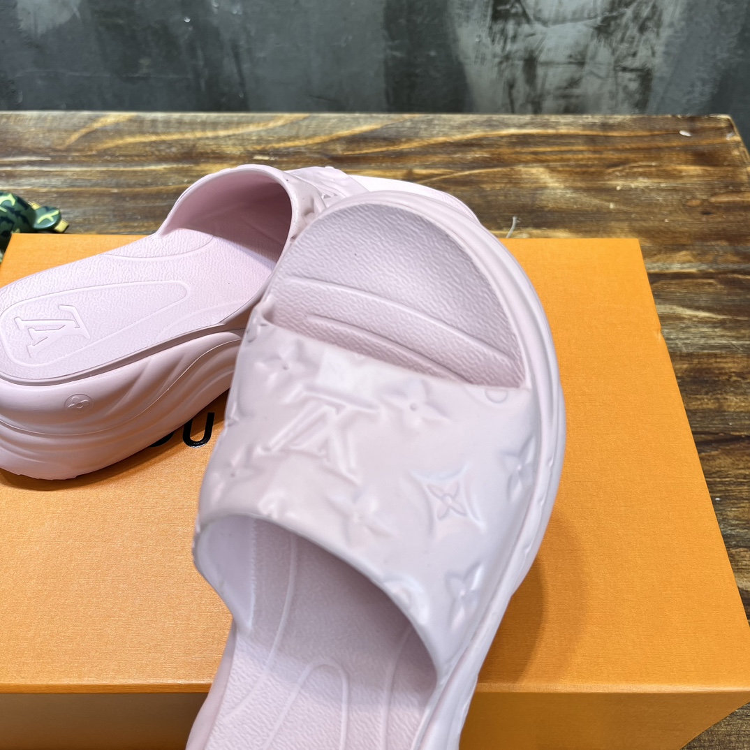 Bagsaaa L0vis Vvtt0n Pool 55 Flat Comfort Mule Pink