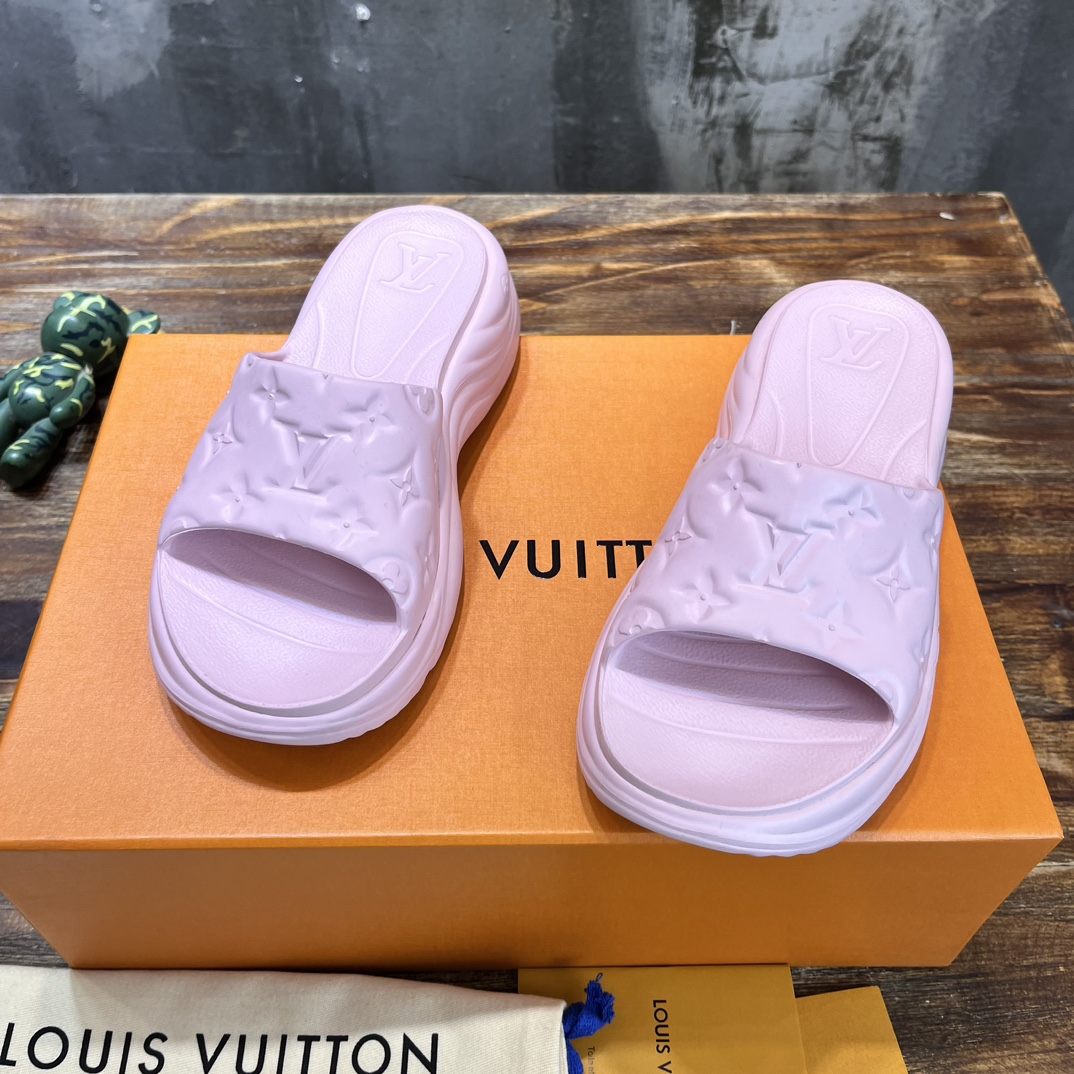 Bagsaaa L0vis Vvtt0n Pool 55 Flat Comfort Mule Pink