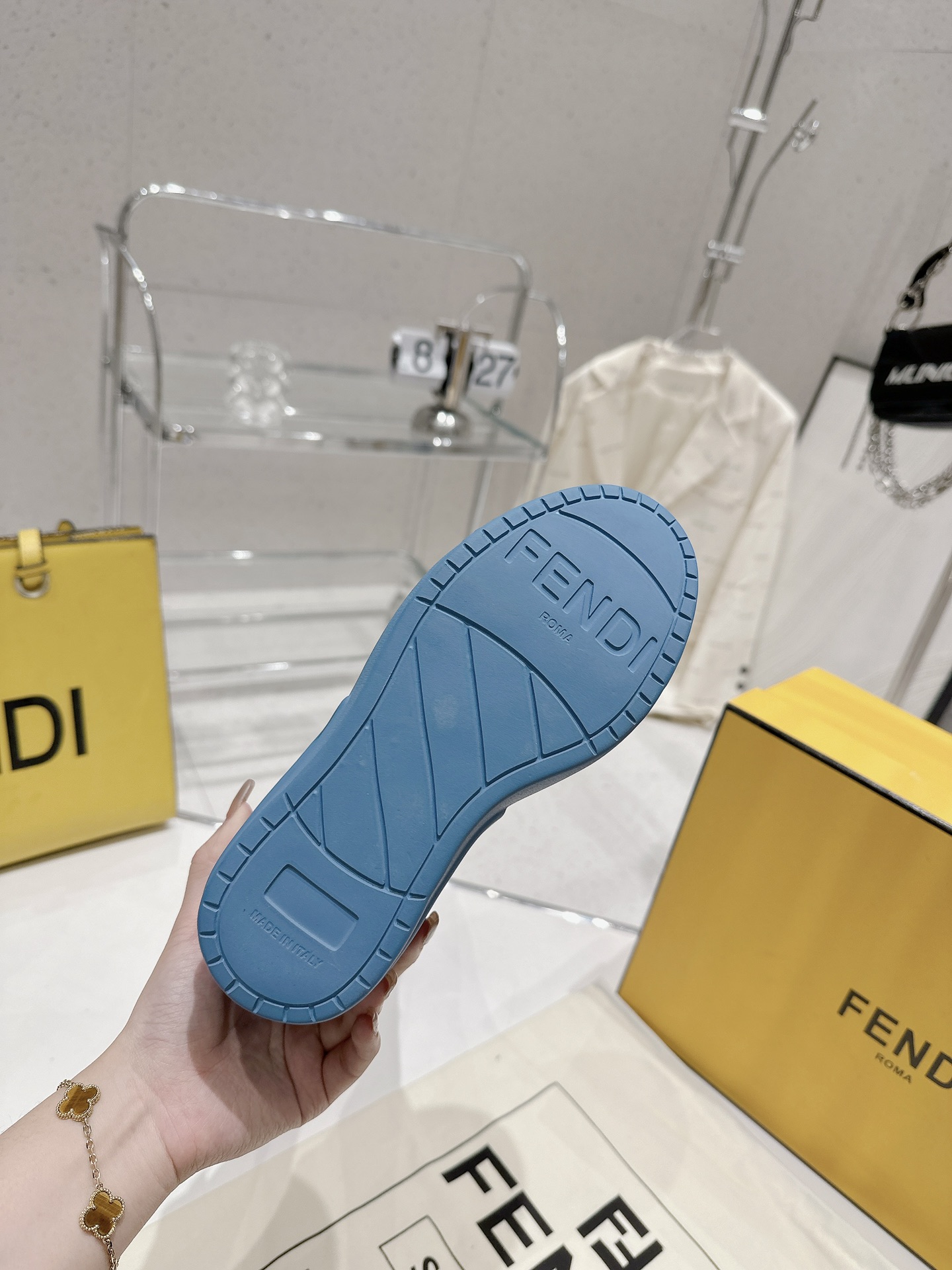 Bagsaaa F**di Patent Leather Long Blue Boot