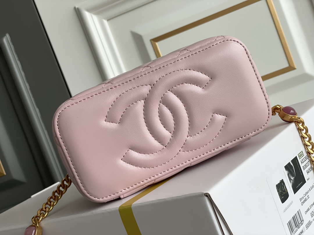 Bagsaaa nCh**el Vanity Pink Bag - 17x9.5x8cm