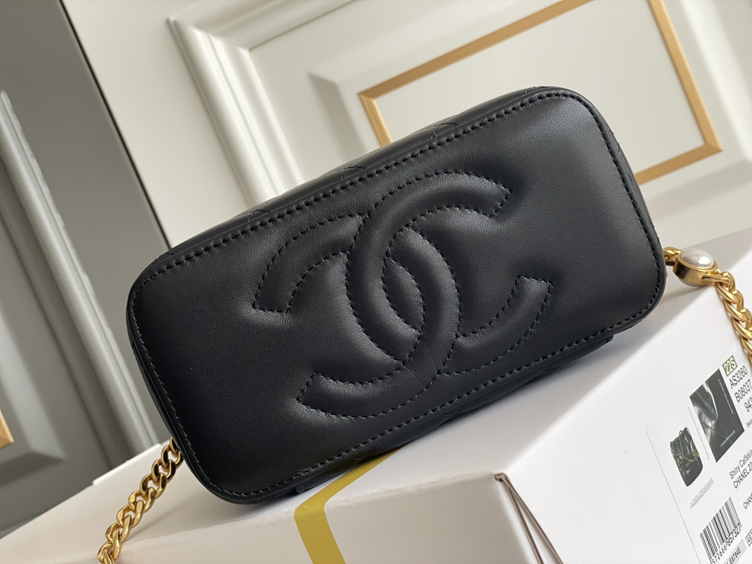 Bagsaaa Ch**el Vanity Black Bag - 17x9.5x8cm
