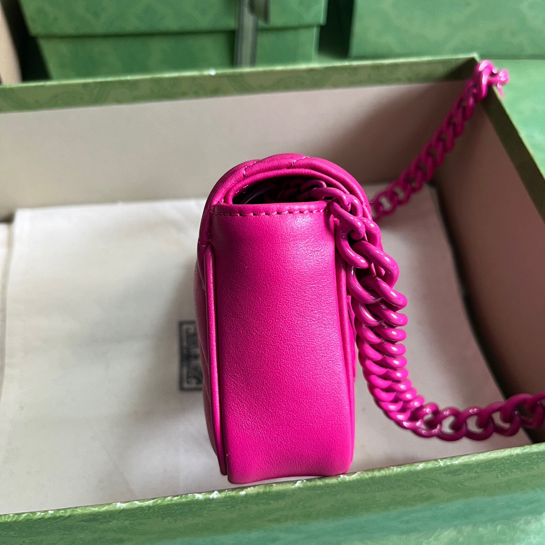 Bagsaaa Gvc*1 Marmont Hot Pink - 16.5x10x5cm