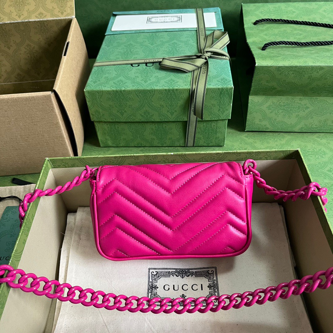 Bagsaaa Gvc*1 Marmont Hot Pink - 16.5x10x5cm