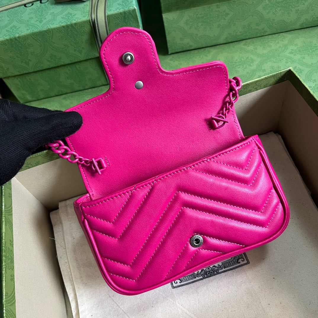 Bagsaaa Gvc*1 Marmont Hot Pink - 16.5x10x5cm
