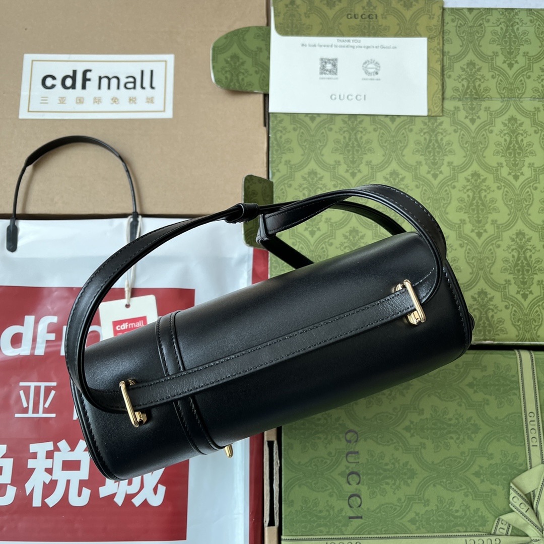 Bagsaaa Gvc*1 Equestrian inspired shoulder black bag - 21x20x7cm