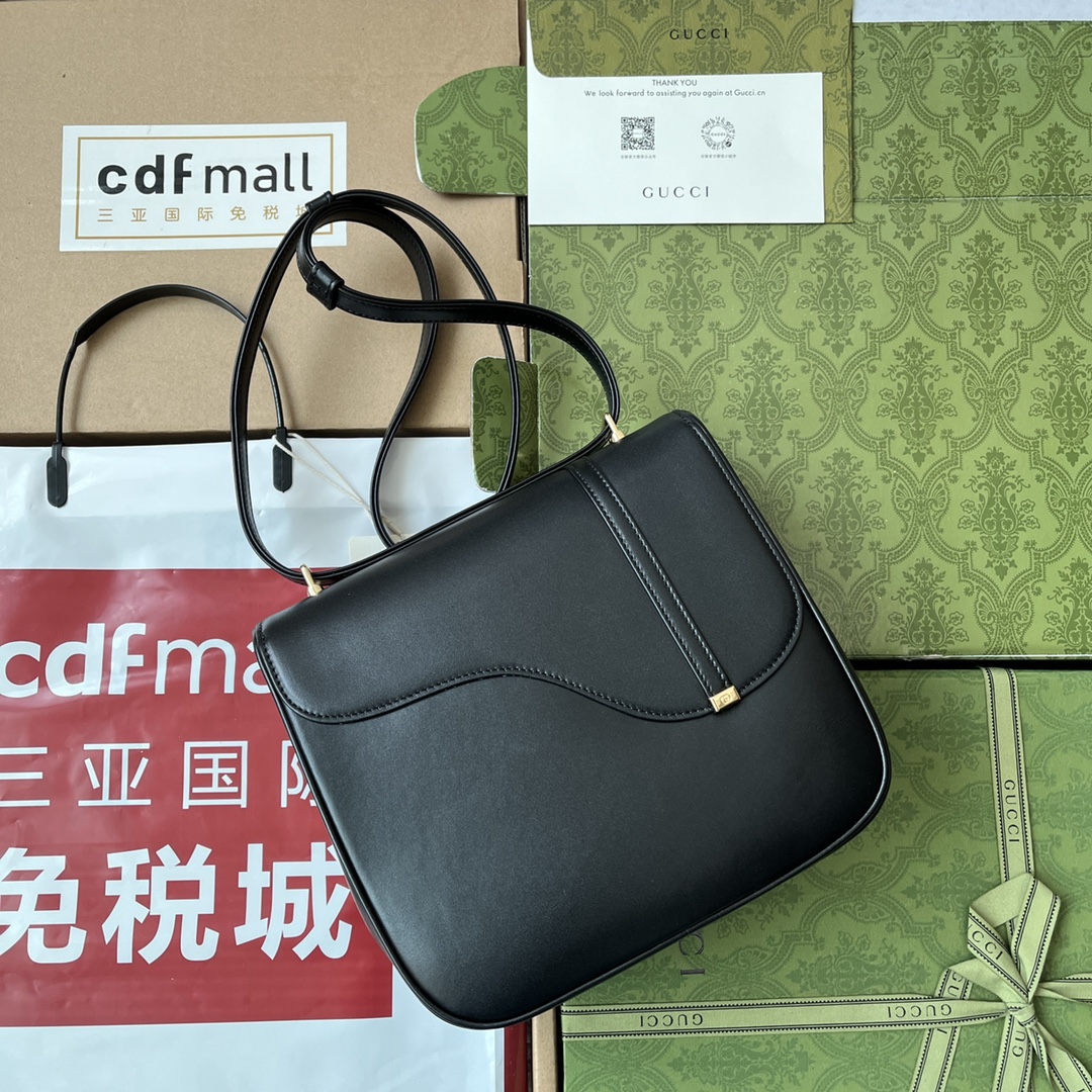 Bagsaaa Gvc*1 Equestrian inspired shoulder black bag - 21x20x7cm