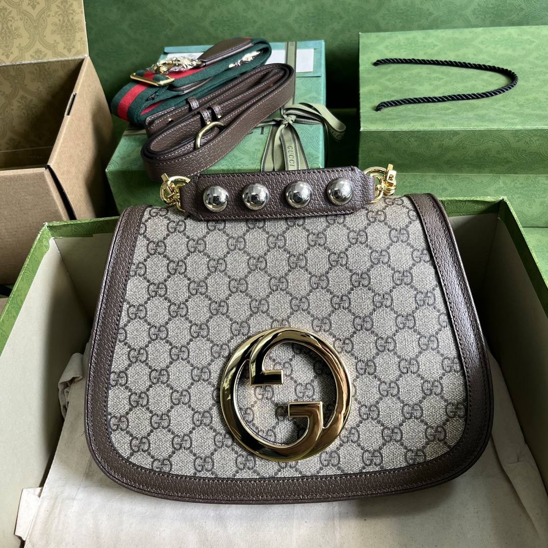 Bagsaaa Gvc*1 Blondie medium bag Beige and brown GG Svp*me canvas - 29x22x7cm